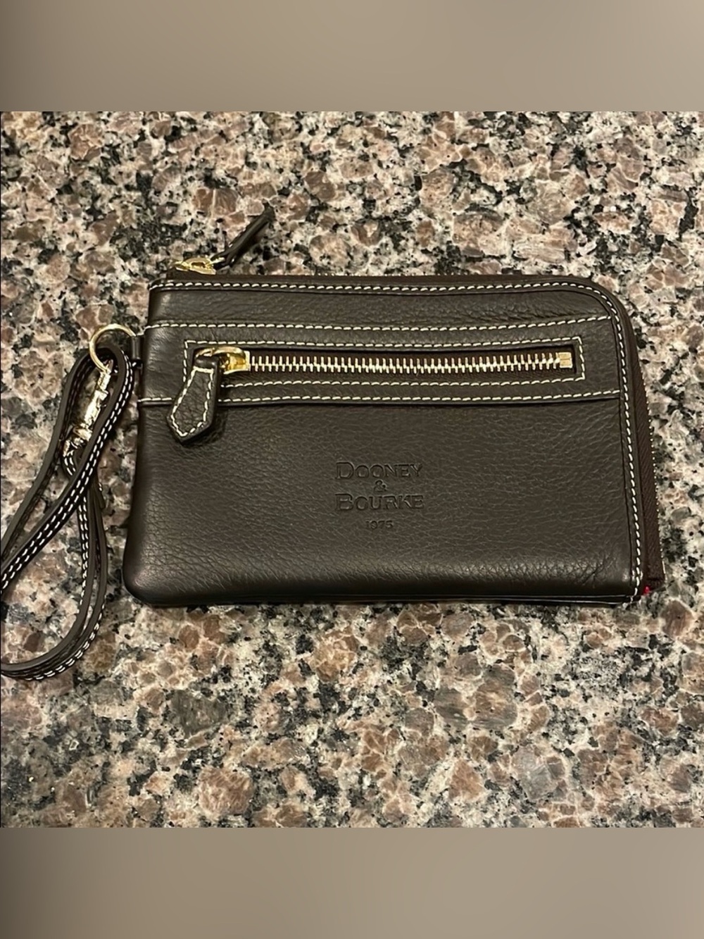 Dooney & Bourke Brown Leather Clutch Wristlet